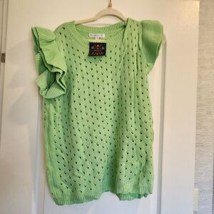 Blakeley Designs Ruffle Sleeve Knit Top Size S/M BNWT